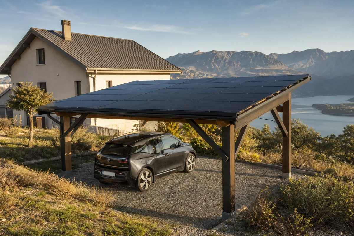 Carport solaire à Savines-le-Lac